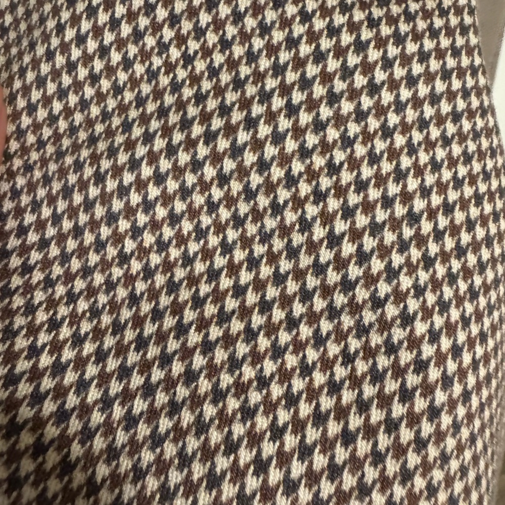 FRAME Le Slim Palazzo Pants Houndstooth Cream and Brown Size 32 - Picture 4 of 12